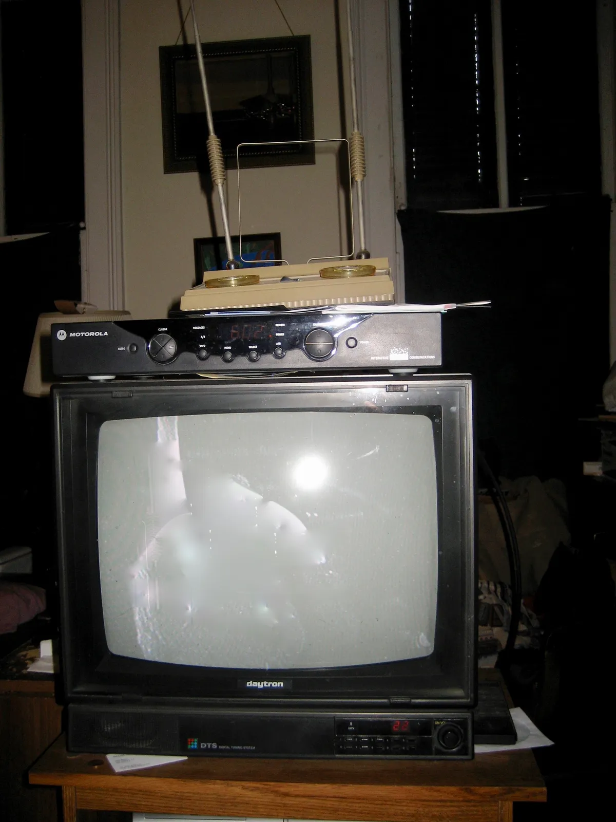 A television set in a living room.